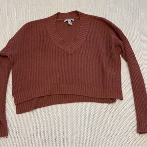 Revamped V-Neck Sweater - Warm Brown